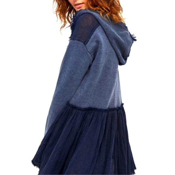 Free People Tops - Free People: Summer Dreams Navy Hooded Pullover. NWOT